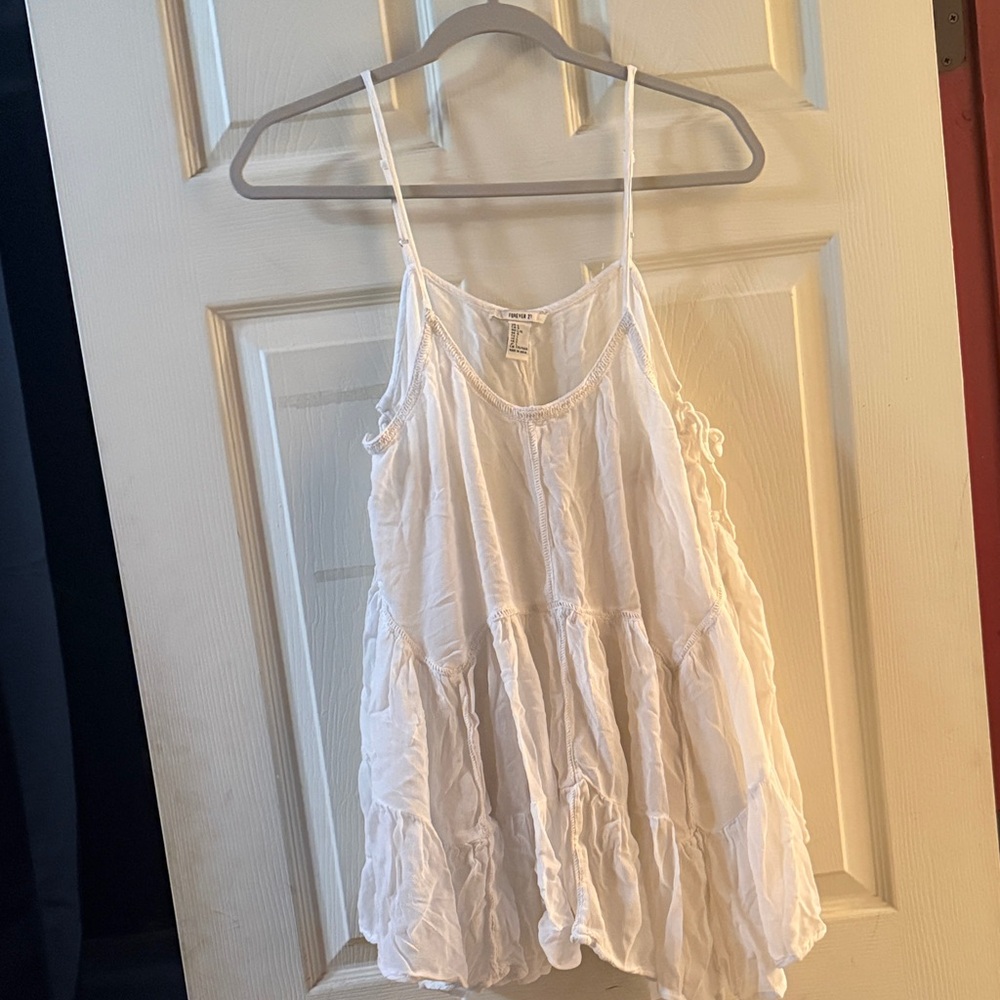 Forever 21 White Tiered Camisole